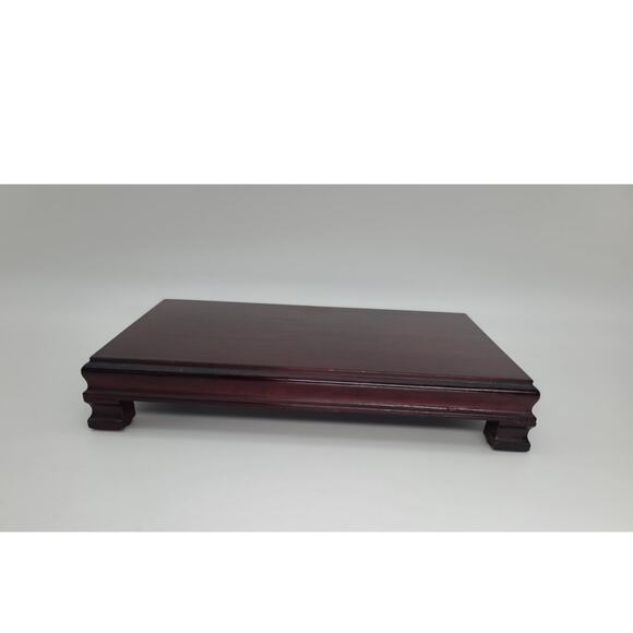 Wood Rectangular Riser Stand 8x5 Dark Brown Rosewood Finish Chinese Craftsmen - Picture 2 of 7